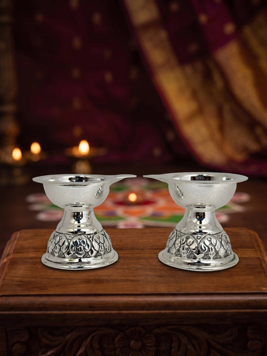 Mini Handcrafted Nakshi Deepam Pair